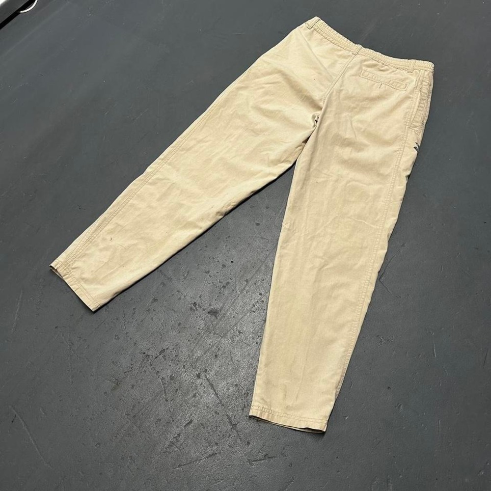 Vintage 90s Bugle boy cream off white old money style straight leg linen pants - Picture 2 of 7